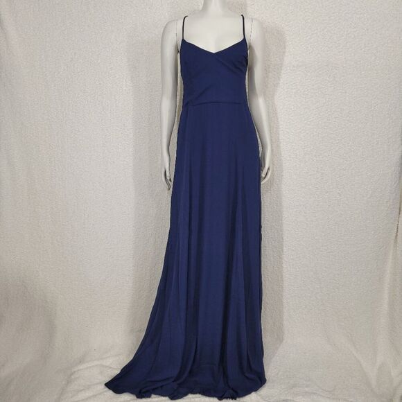 Show me your Mumu Rich Navy Crisp Godshaw Goddess Gown Dress X-Large